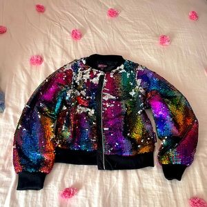 Girls flip sequin jacket